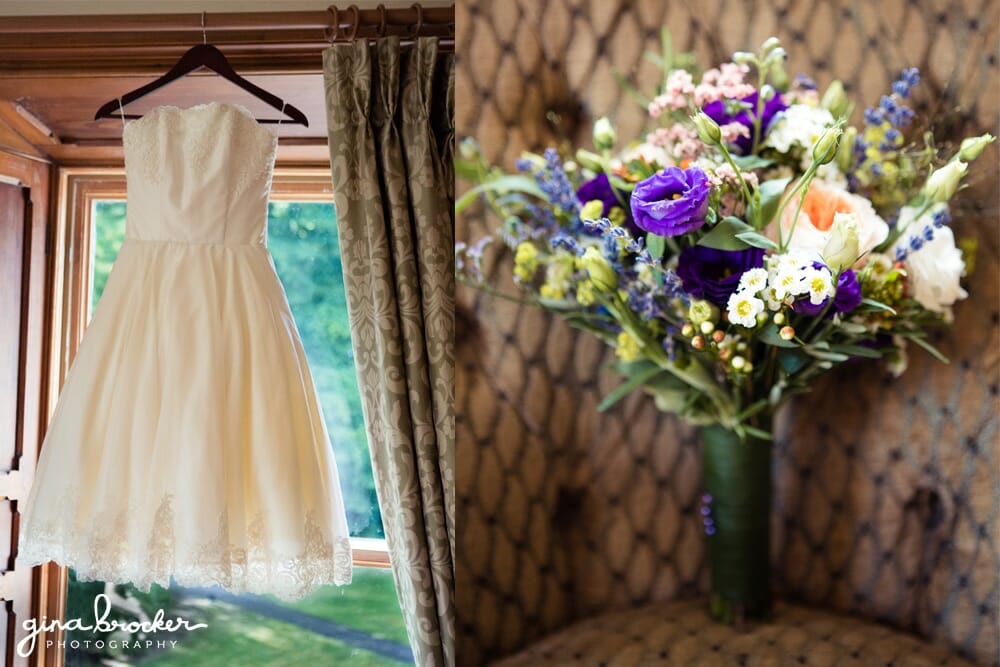 03.TeaLengthWeddingDress.Wildflower.Bouquet