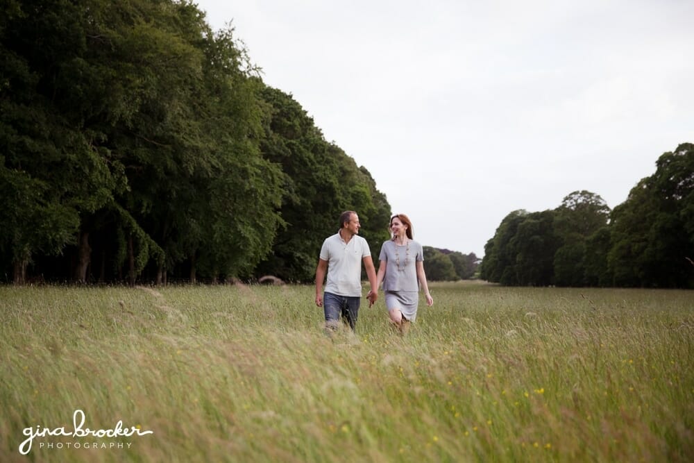Walking in the field during engagement session