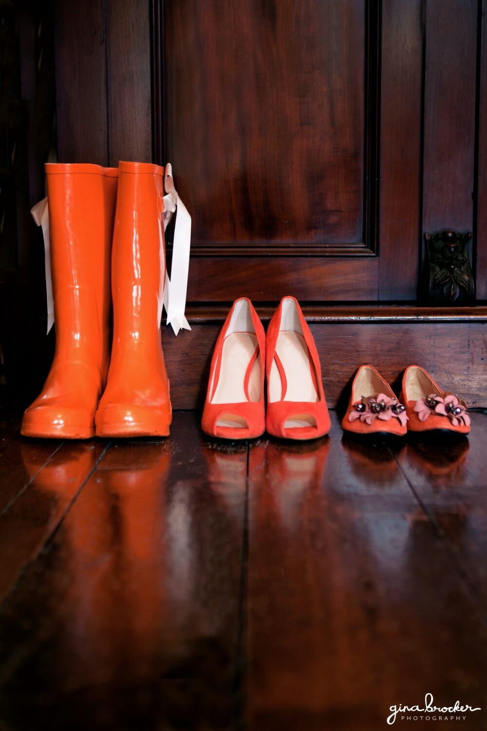 orange wedding shoes