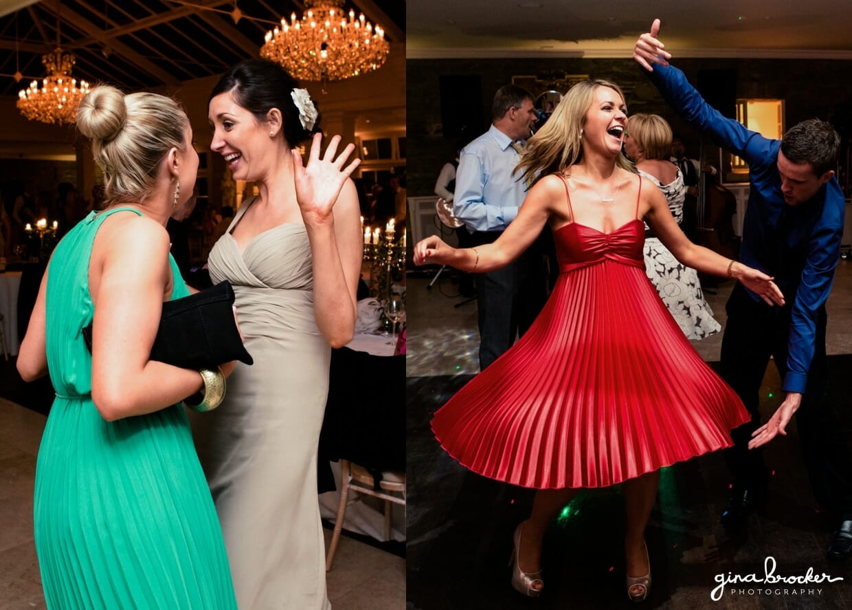 Guest dancing at a colorful and elegant wedding
