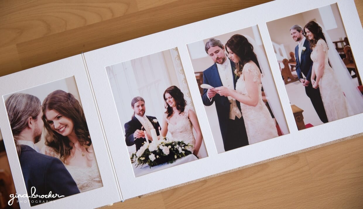 Bespoke wedding album with premium mat pages