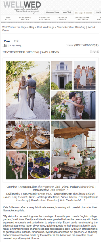 A beautiful nautical and garden inspired nantucket wedding featured on WellWed