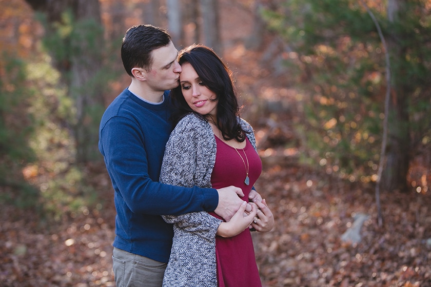 A natural and relaxed portrait during an engagement session at Borderland State Park