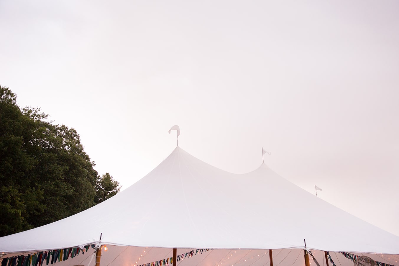 A documentary photograph of the tent at a Friendly Crossways Wedding