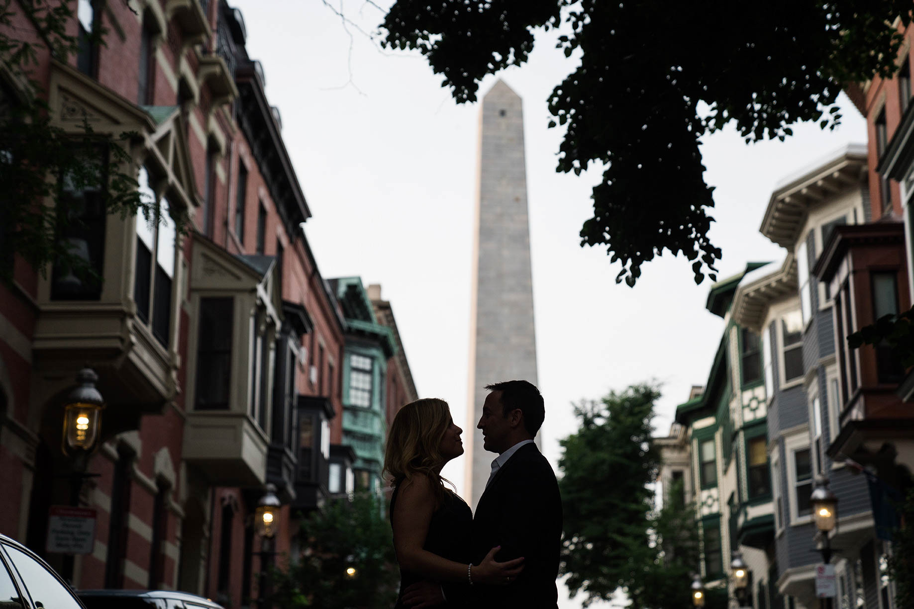 A documentary portrait of a couple during their Charlestown engagement session in Boston