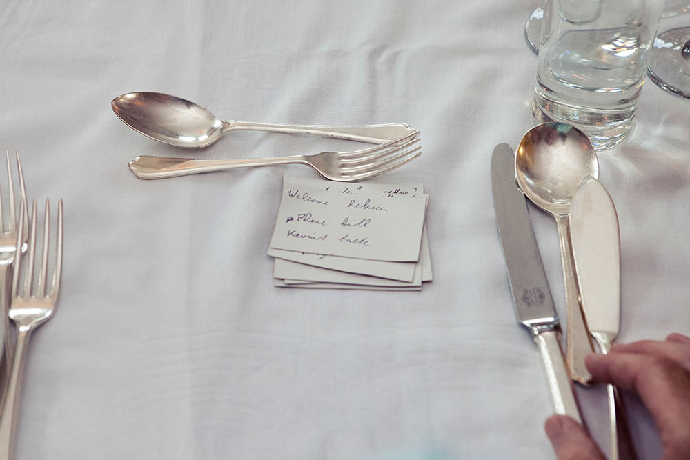 A documentary photograph of a father's speech notes during a Boston wedding