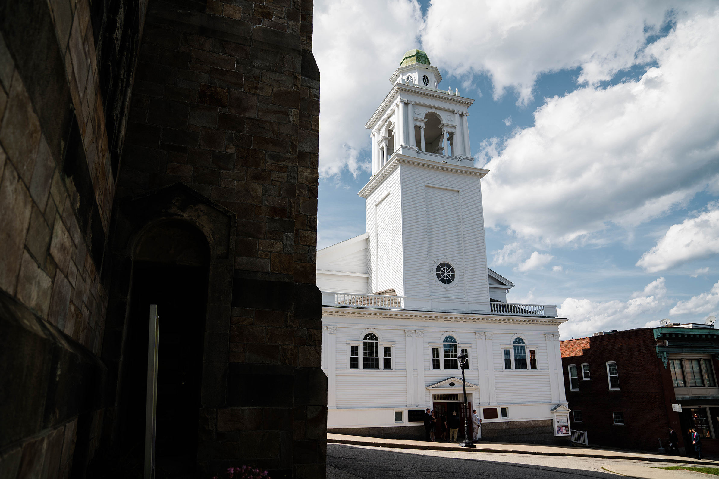 A documentary photograph featured in the best of wedding photography of 2019 showing a church in Plymouth